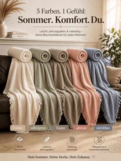 Musselindecke aus 100% Baumwolle - Apexdirectstore