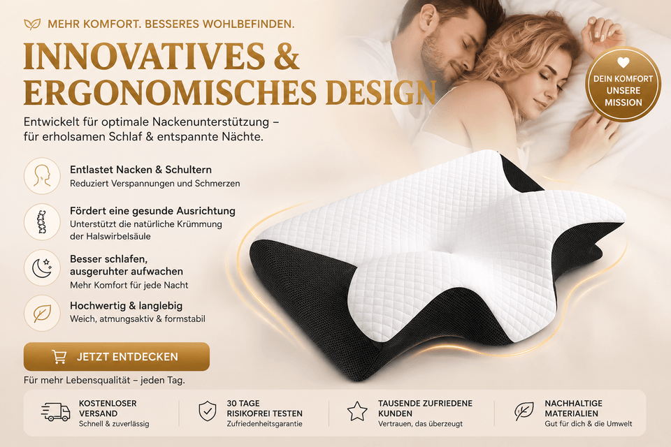 Orthopädisches Kopfkissen - Ergonomische Nackenstütze für erholsamen Schlaf - Apexdirectstore